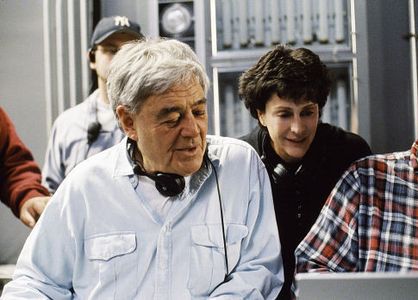 (Left to right) Director Richard Donner and producer Lauren Shuler Donner on the set.