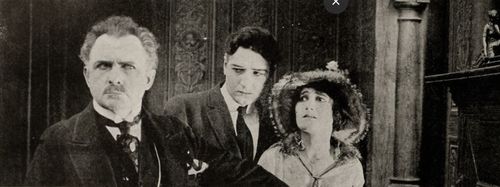 George Periolat, Vivian Rich, and Gayne Whitman in The Silken Spider (1916)