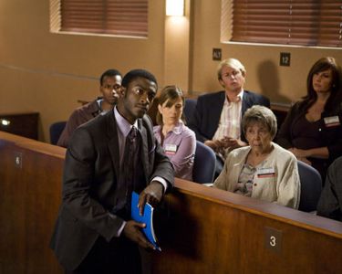 Aldis Hodge and Lisa Schurga in Leverage (2008)