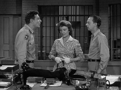 Andy Griffith, Don Knotts, and Amzie Strickland in The Andy Griffith Show (1960)