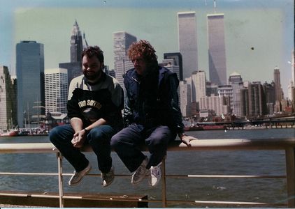 Myself and Jim Yukich photographed in New York for Optic Music /Film and Video Magazine in 1986 while on Phil Collins' 