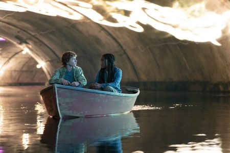 Walker Scobell and Leah Jeffries in Percy Jackson and the Olympians (2023)