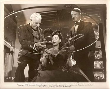 Yvonne De Carlo and Henry O'Neill in Scarlet Angel (1952)