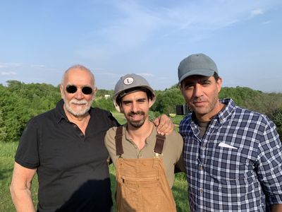 Frank Langella, Cesar D La Torre and Bobby Cannavale on set of the Movie Angry Neighbors