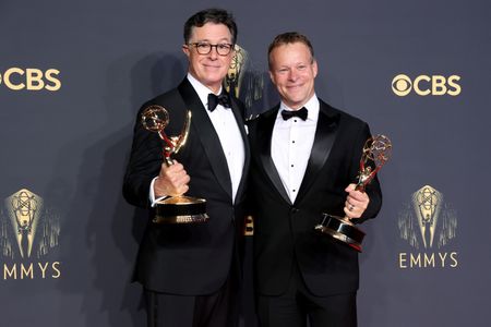 Stephen Colbert and Chris Licht at an event for The 73rd Primetime Emmy Awards (2021)