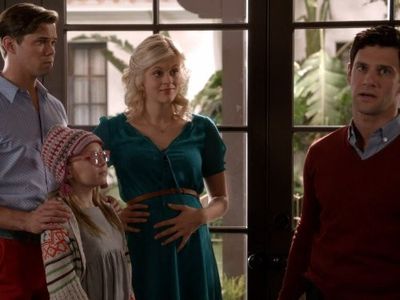 Justin Bartha, Andrew Rannells, Georgia King, and Bebe Wood in The New Normal (2012)