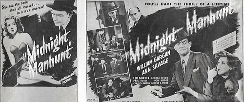Don Beddoe, William Gargan, Charles Halton, Ann Savage, George E. Stone, and George Zucco in Midnight Manhunt (1945)
