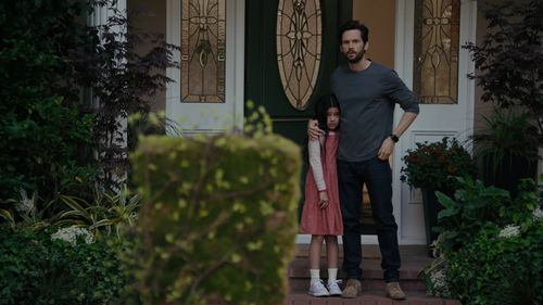 Samsara Leela Yett and Tom Riley in The Woman in the House Across the Street from the Girl in the Window (2022)