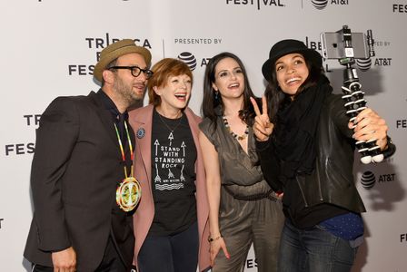 Frances Fisher, Rosario Dawson, Josh Fox, and Nomiki Konst at an event for Awake: A Dream from Standing Rock (2017)
