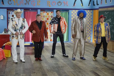 William Shatner, Henry Winkler, Terry Bradshaw, George Foreman, and Jeff Dye in Better Late Than Never (2016)