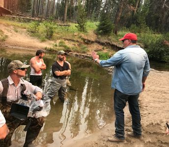 Director Barry Battles and DP David McFarland on the set of FARCRY 5: Inside Eden's Gate