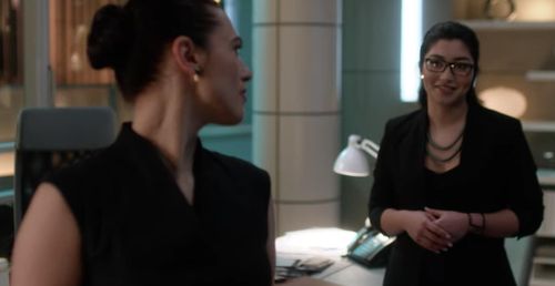Still of Jaylee Hamidi as Alana and Katie McGrath as Lena Luther in Supergirl's 