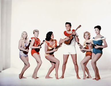 Elvis Presley, Pamela Austin, Joan Blackman, Jenny Maxwell, and Darlene Tompkins in Blue Hawaii (1961)