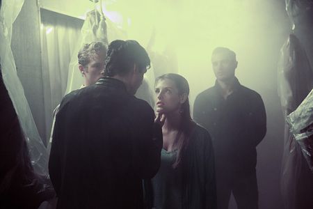 Ian Somerhalder, Katrina Norman, Michael Malarkey, and Dietrich Teschner in The Vampire Diaries (2009)
