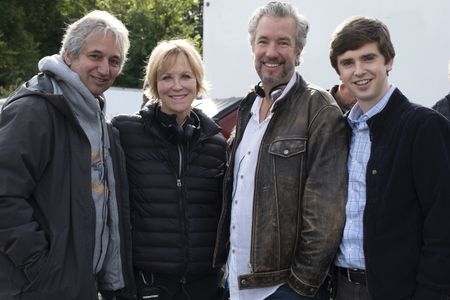 Joanna Kerns, Freddie Highmore, David Shore, and Shawn Williamson in The Good Doctor (2017)