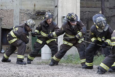 Christian Stolte, Eamonn Walker, and Yuriy Sardarov in Chicago Fire (2012)