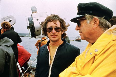 Steven Spielberg and David Brown in Jaws (1975)