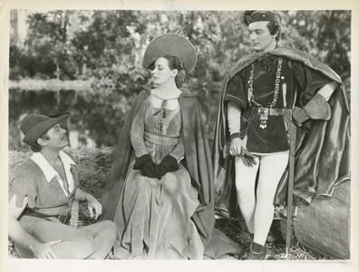 Michael Duane, Jon Hall, and Patricia Morison in The Prince of Thieves (1948)