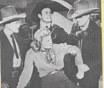 Art Davis, Frank Hagney, Marjorie Manners, and Jack Rockwell in Tumbleweed Trail (1942)