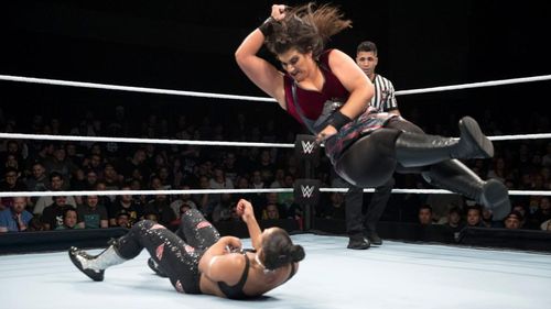 MaryKate Duignan and Bianca Blair in WWE: Mae Young Classic Women Tournament (2017)