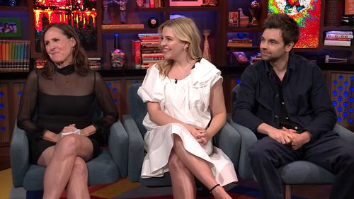 Molly Shannon, Drew Tarver, and Heléne Yorke in Watch What Happens Live with Andy Cohen: Molly Shannon, Heléne Yorke & D