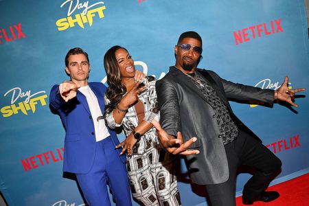 Jamie Foxx, Dave Franco, and Kandi Burruss at an event for Day Shift (2022)