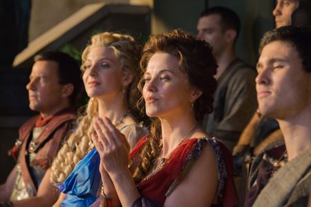 Lucy Lawless, Craig Parker, Tom Hobbs, and Viva Bianca in Spartacus (2010)