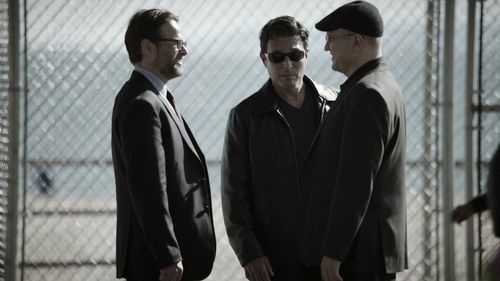 Boyhood friends Bruce Moran (James LeGros), Scarface (David Valcin) and Carl Elias (Enrico Colantoni) have a meeting on 