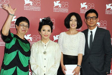 Ann Hui, Deannie Ip, Andy Lau, and Hailu Qin at an event for A Simple Life (2011)
