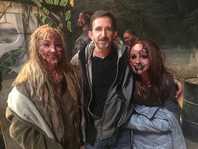 (L to R) Brianna, Tony, and Kyra Gardner on the set of 