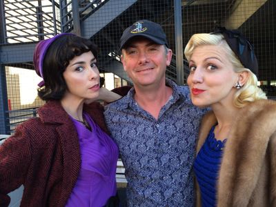 With Sarah Silverman and AnnaLeigh Ashford, shooting Masters of Sex
