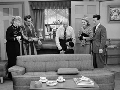 Desi Arnaz, Lucille Ball, William Frawley, Mary Ellen Kay, Richard Keith, and Gene Reynolds in I Love Lucy (1951)