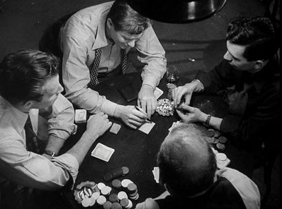 Charlton Heston, Ed Begley, Don DeFore, and Jack Webb in Dark City (1950)