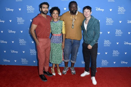 Brian Tyree Henry, Kumail Nanjiani, Lauren Ridloff, and Barry Keoghan at an event for Eternals (2021)