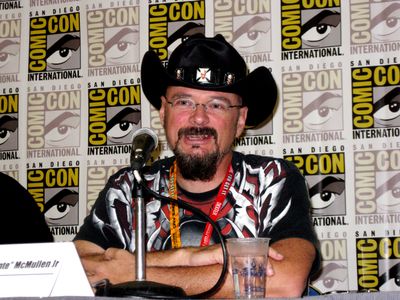 E.C. McMullen Jr. at a panel at San Diego Comic Con