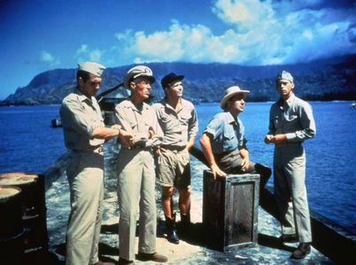 Rossano Brazzi, Russ Brown, John Kerr, Tom Laughlin, and Floyd Simmons in South Pacific (1958)