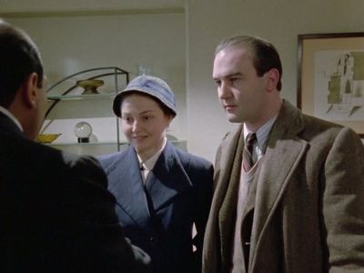 Jessica Lloyd, Gilbert Martin, and David Suchet in Poirot (1989)