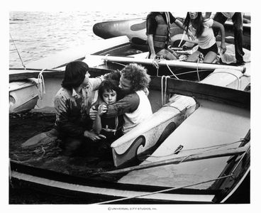 Marc Gilpin, Cindy Grover, Ben Marley, and Gary Springer in Jaws 2 (1978)