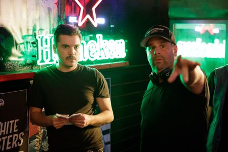 Randall Emmett and Emile Hirsch in Midnight in the Switchgrass (2021)