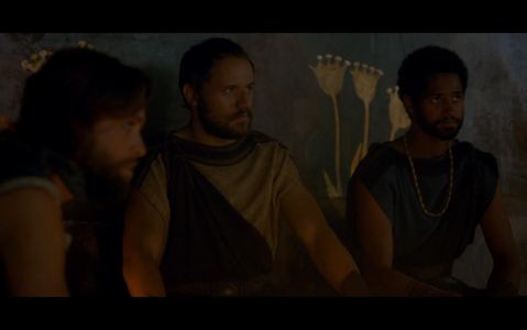 Alfred Enoch, Chris Fisher, and Christiaan Schoombie in Troy: Fall of a City (2018)