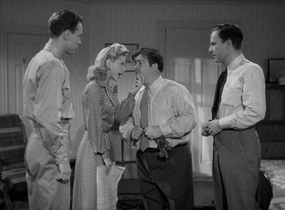 Bud Abbott, Lou Costello, Grace McDonald, and Leighton Noble in It Ain't Hay (1943)