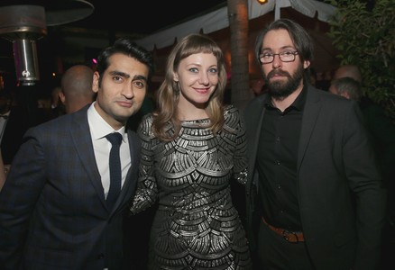 Martin Starr, Kumail Nanjiani, and Emily V. Gordon at an event for Black Panther (2018)
