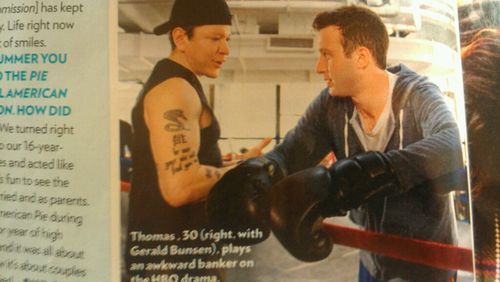 Gerald Bunsen training Eddie Kaye Thomas in boxing PEOPLE magazine.
