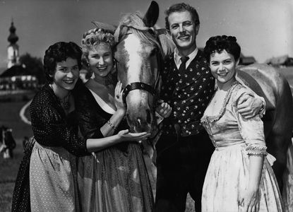 Anita Gutwell, Lotte Ledl, Rudolf Lenz, and Gerti Wiedner in The Cowgirl of Saint Catherine (1955)