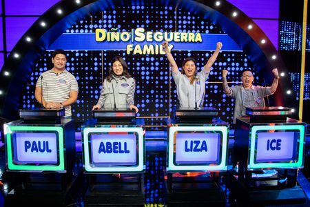 Aiza Seguerra, Abell Diño-Cabrera, Paul Cabrera, and Liza Diño in Family Feud Philippines (2022)