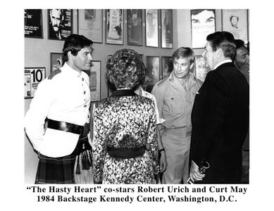 President and Mrs. Reagan greet Co-Stars Robert Urich and Curt May 