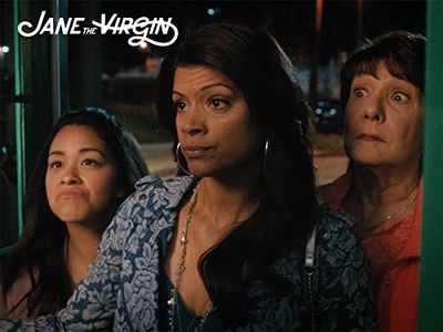 Ivonne Coll, Andrea Navedo, and Gina Rodriguez in Jane the Virgin (2014)