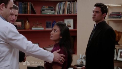 Gayatri Bahl with Danny Pino, Peter Scanavino and Paul Adelstein on Law & Order SVU