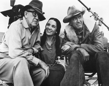 James Stewart, John Ford, and Linda Cristal in Two Rode Together (1961)