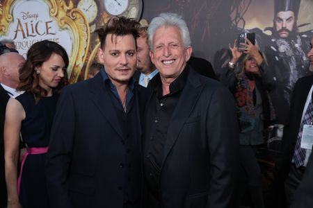 Johnny Depp and Joe Roth at an event for Alice Through the Looking Glass (2016)